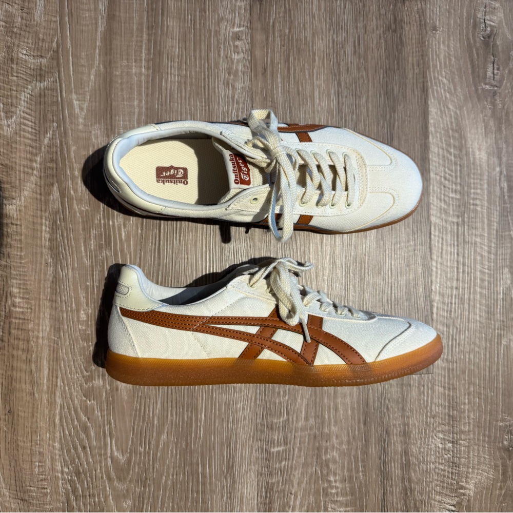 Onitsuka Tiger by Asics Cream and Brown Sneakers